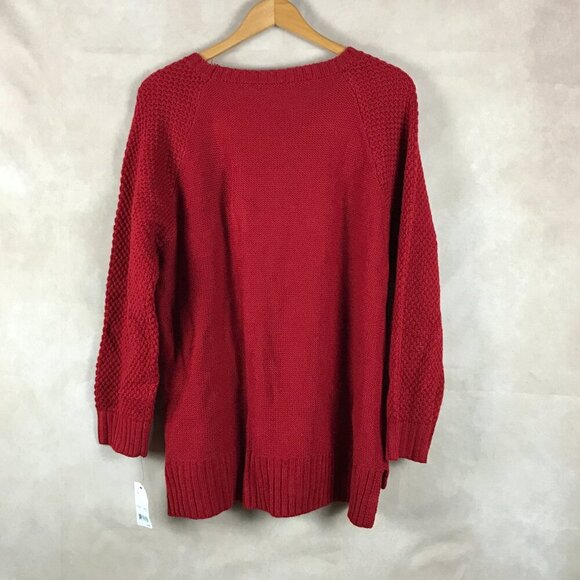 NY COLLECTION Plus Size Red Sweater NWT 1X - Picture 4 of 6